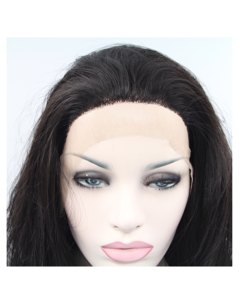 Synthetic Lace Front  Curly Black Without Bangs Long Women Wigs