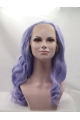 Curly Purple Without Bangs Synthetic Long Lace Front Women Wigs