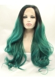 Beautiful Synthetic Curly Long Ombre/2 Tone Without Bangs  Lace Front Women Wigs