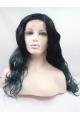 Synthetic Long Curly  Without Bangs Ombre/2 Tone Lace Front Wigs For Women