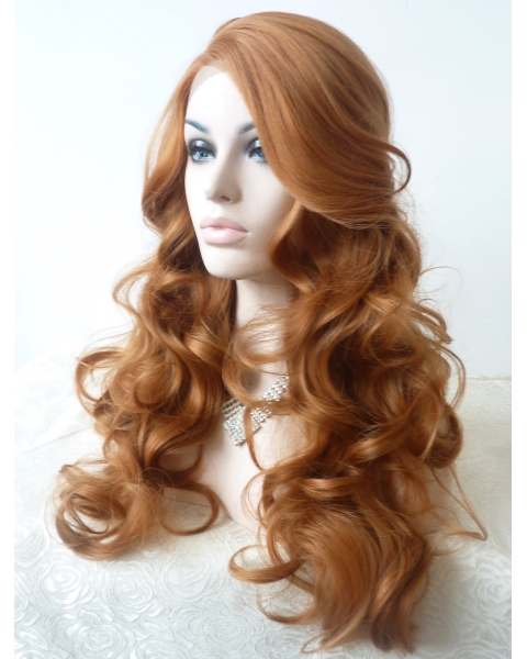 Without Bangs Curly Blonde Long Lace Front Synthetic Women Wigs