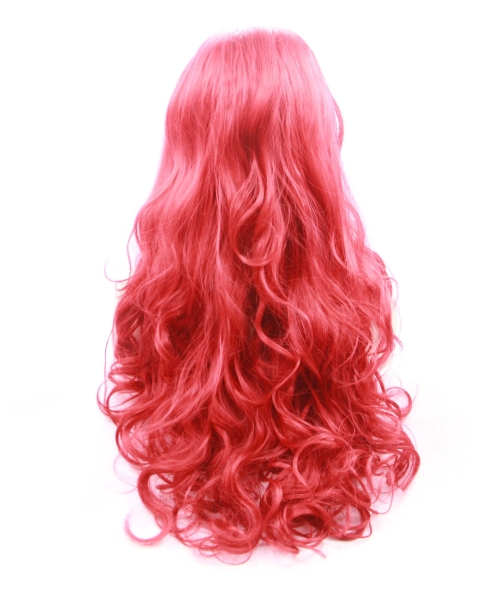  Curly Synthetic Red Without Bangs Long Lace Front Women Wigs