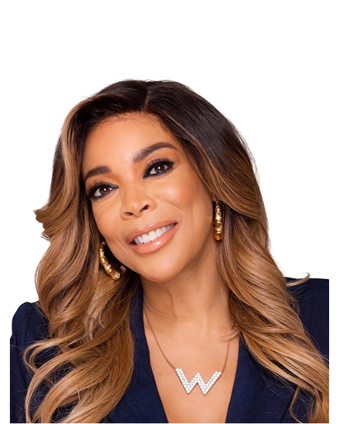 Lace Front Long Ombre/2 Tone Curly Without Bangs Synthetic Women Wendy Williams Wigs