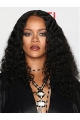 Black Curly Without Bangs Synthetic Long Women Rihanna Wigs