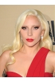 Curly Blonde Long Full Lace Long Without Bangs Synthetic Women Lady Gaga Wigs