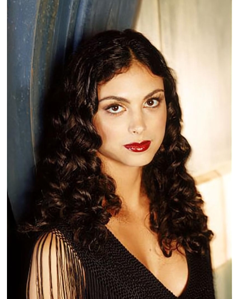 Curly Lace Fornt Long Brown Synthetic Women Morena Baccarin Wigs