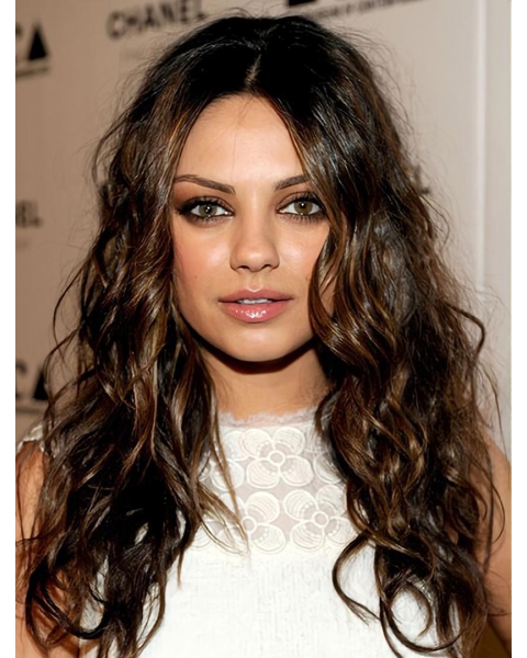 Lace Front Curly Long Without Bangs Synthetic Women Mila Kunis Wigs