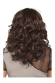 Trendy Brown Curly Capless Long Human Hair  Women Wigs & Half Wigs