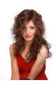 Auburn Layered Curly Lace Front Graceful Long Human Hair Women Wigs For Cancer