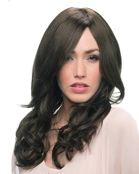 Amazing Black Curly Monofilament Remy Human Hair Long  Women Wigs