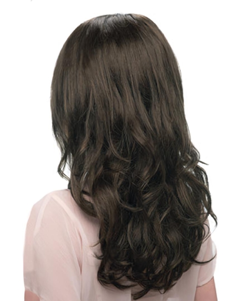 Amazing Black Curly Monofilament Remy Human Hair Long  Women Wigs