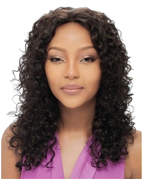 Good Black Curly Capless Long African American Human Hair Women Wigs