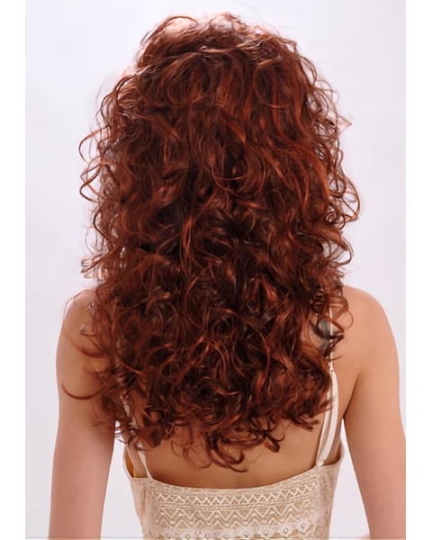 Gentle Auburn Curly Capless Long Synthetic Women Wigs