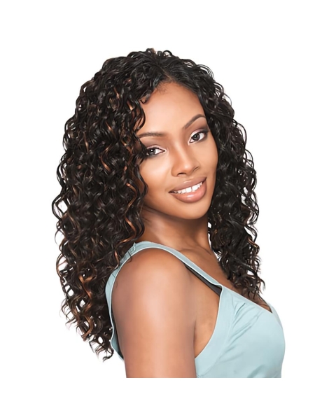 Gorgeous Brown Curly Capless  Long Synthetic African American Women Wigs