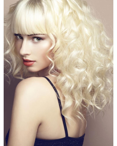 Elegant Curly Caplelss Long Synthetic Women Wigs