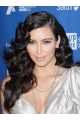 Easy Black Curly Lace Front Long Kim Kardashian Synthetic Women Wigs