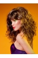 Nice Brown Curly  Long Monofilament Synthetic Women Wigs