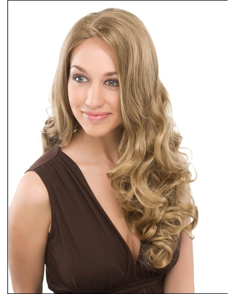 Blonde Curly Capless Synthetic Fashion Long Women Wigs