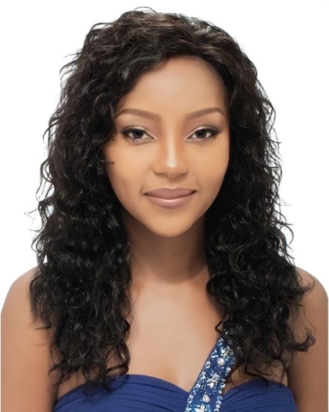 Wholesome Black Curly Capless Long Human Hair African American Women Wigs