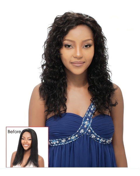 Wholesome Black Curly Capless Long Human Hair African American Women Wigs