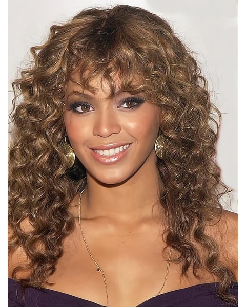 New Auburn Curly Capless Long Beyonce Synthetic Women Wigs