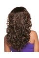 Sleek Brown Curly Long Synthetic African American omen Wigs