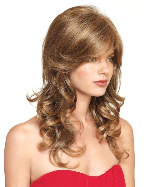 Blonde Curly Synthetic Trendy Long Wigs For Women