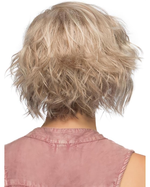 Affordable Blonde Lace Front Curly Classic Short Wigs Without Bang