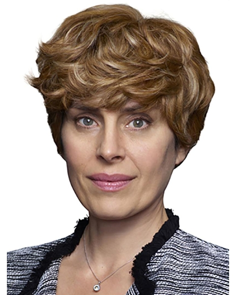 100% Hand-tied Blonde Layered Best Curly Short Human Hair Lace Front Wigs