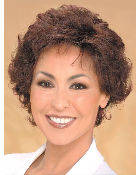 Short Curly Brown Sassy Classic Synthetic Wigs For Women