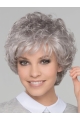 Salt and Pepper Short Natural Wave Lace Front Synthetic Wigs for Older Women