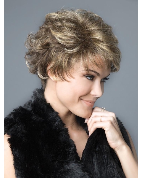 Curly Blonde Short 8" Gorgeous Classic Natural short Wigs