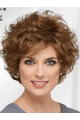 Curly Brown Short 8" Designed Classic Synthetic Wigs For Older Women