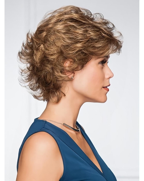 Curly Short 8" Capless Layered Best Synthetic Wigs Online