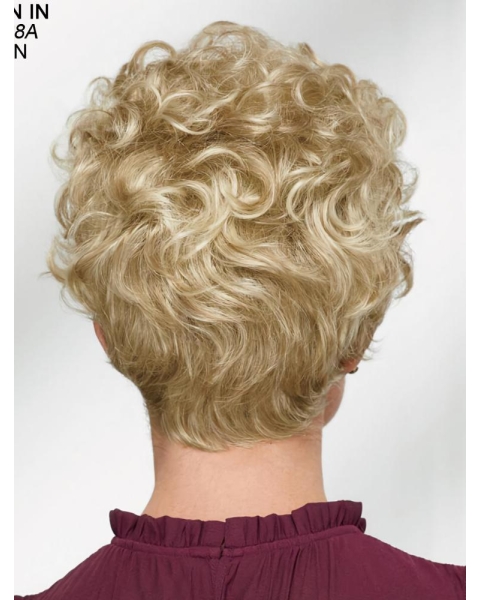 Curly Blonde Short 8" Trendy Classic Wigs For Old Women