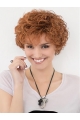 8inch Short Curly Blonde Top High Quality Natural Synthetic Lace Wigs For Older