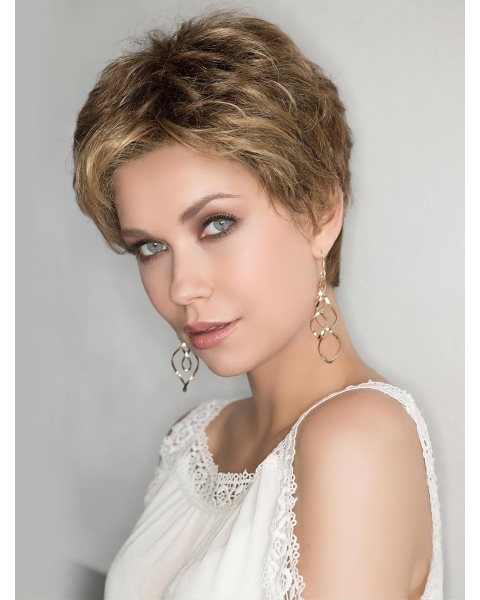 Short Curly Blonde Boycuts High Quality Synthetic Lace Front Wig For Women