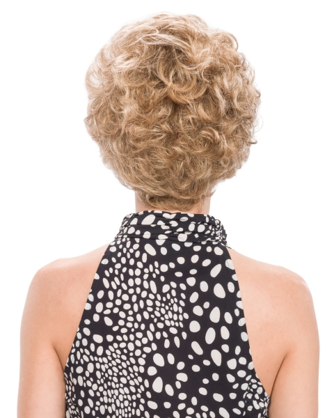 Popular Blonde Sexy Cheap Short Wavy capless Wig 8 Inches For Older Women