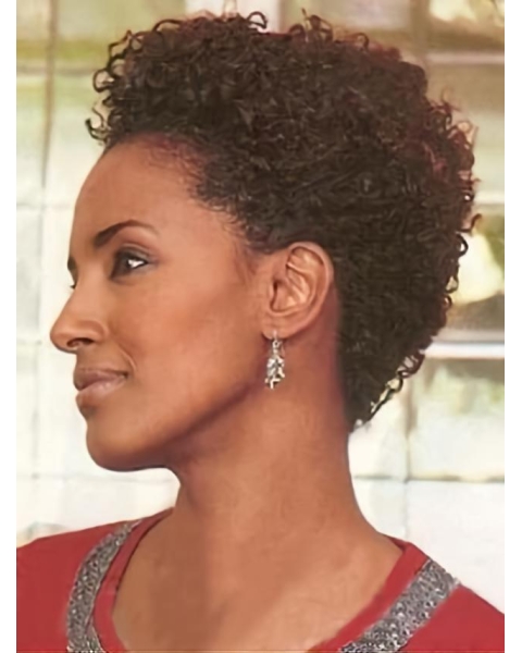 Preferential Auburn Curly Short African American Wigs For Black Women