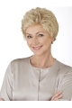 Trendy Short Curly 4" Blonde Synthetic Lace Front Wigs For Older Women