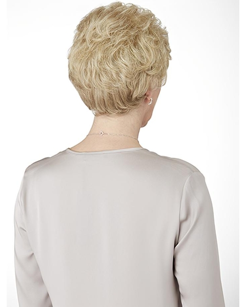 Trendy Short Curly 4" Blonde Synthetic Lace Front Wigs For Older Women