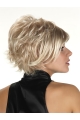 Blonde Short Layered Straight Synthetic with Bangs Capless Wigs With Bangs