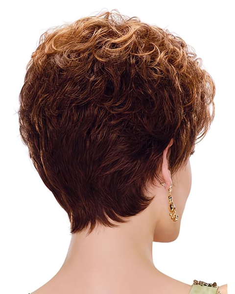 Women's Short Hairstyles for Fine Hair Pixie Cut Side Part curly Synthetic Hair Wigs