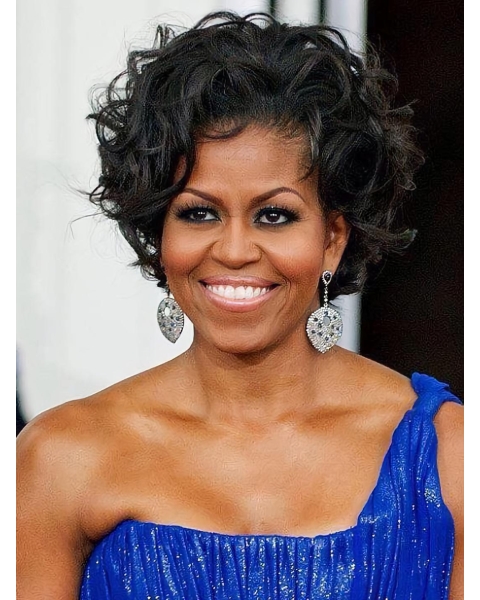 2021 New Arrival First Lady Short Curly Wigs Michelle Obama Human Hair Lace Front Wigs For Black Women