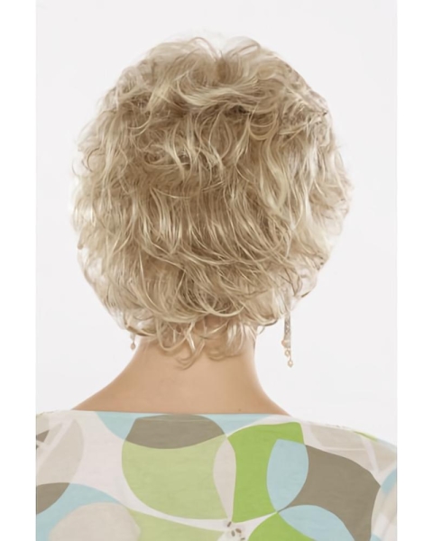 Custom Gorgeous Blonde Curly Short Heat Friendly Synthetic Capless Wigs