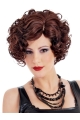 New Designed Auburn Curly Short Classic Synthetic Capless Wigs For Women