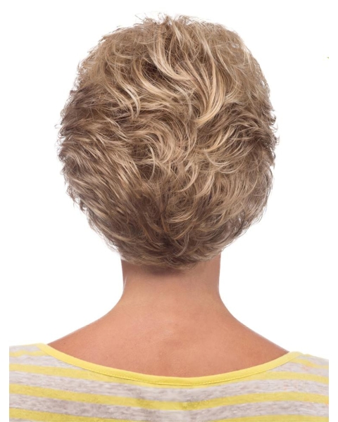 Lovely Short Blonde Lace Front Classic Curly Synthetic Wigs For Women