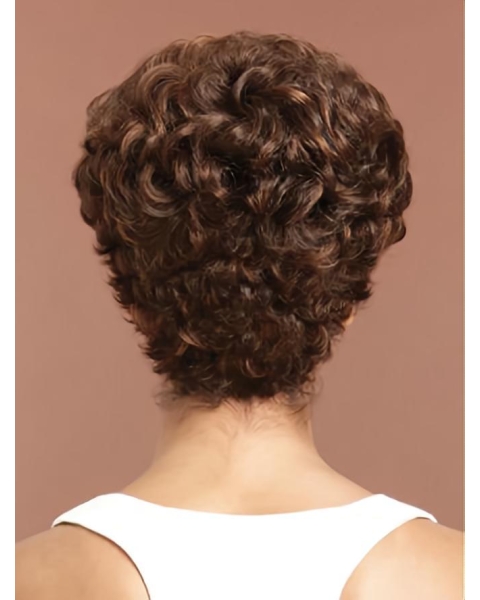 Perfect Brown Curly Short African American Capless Wigs For Black Women