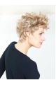 Perfect Blonde Short Curly Boycuts Popular Lace Front Synthetic Wigs