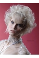 Young Fashion Platinum Blonde Curly Celebrity Short Synthetic Wigs For Older Women